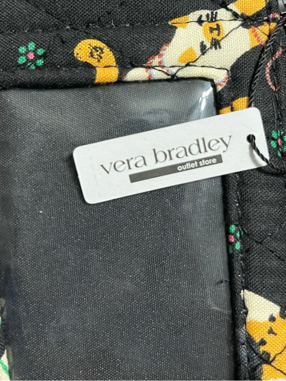 Vera Bradley Quilted Black Floral Keychain Coin Purse ID Case in Herding Cats - Picture 5 of 5